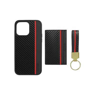 Santa-Barbara-HAZEL-Series-Carbon-Fiber-Leather-Set-Case-for-iPhone-14-Series-Black-a-7239